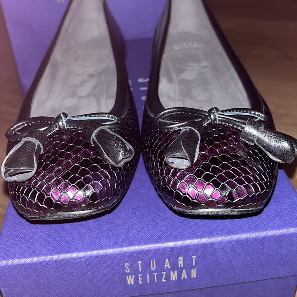 NEW IN THE BOX Stuart Weitzman TULIPBOW Viola rainbow BOA ballet flats size 7.5 - Picture 6 of 6